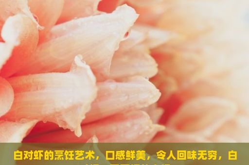 白对虾的烹饪艺术，口感鲜美，令人回味无穷，白对虾，基围虾的真相